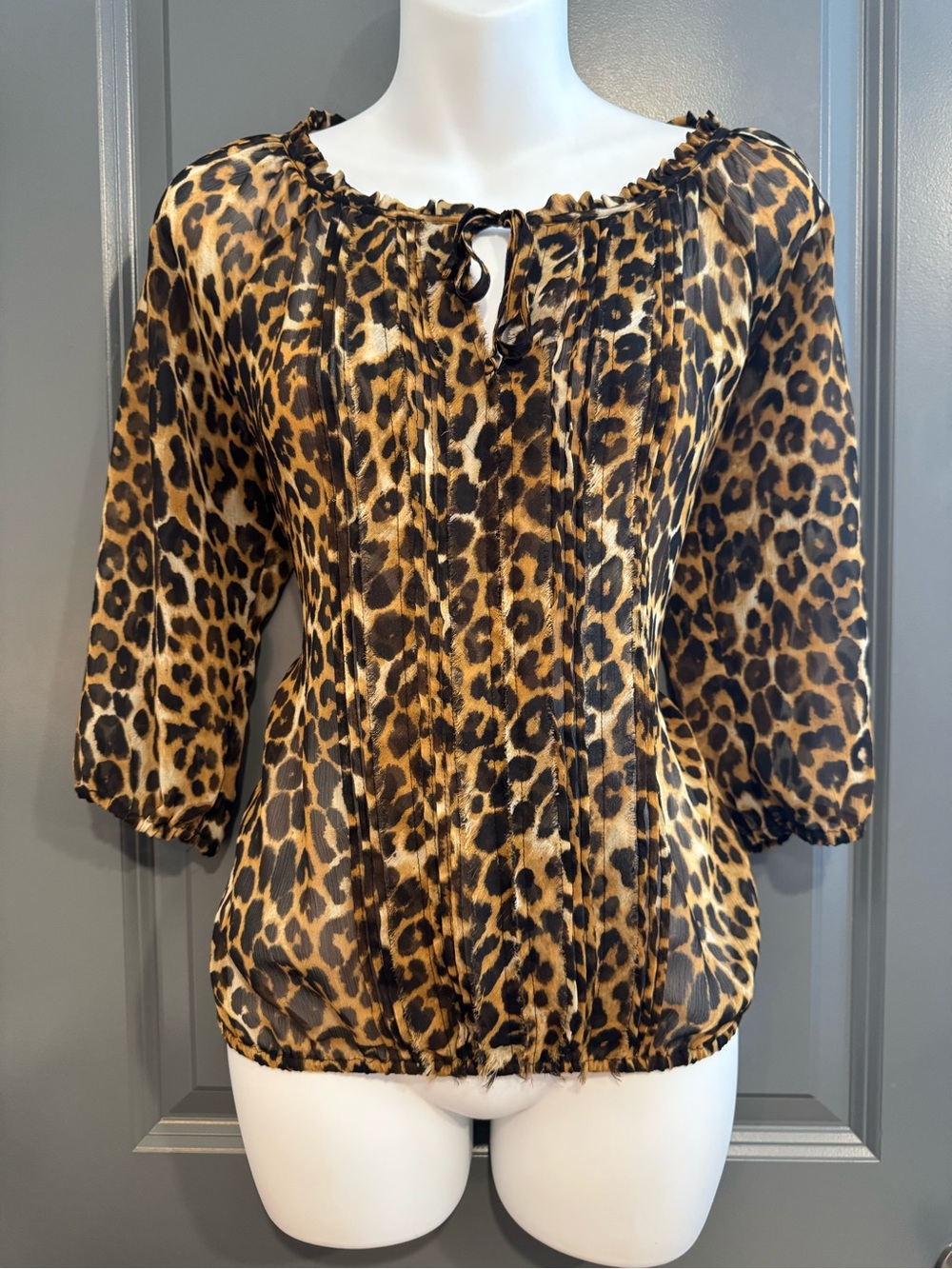 Express Leopard Print Blouse - Brown & Black